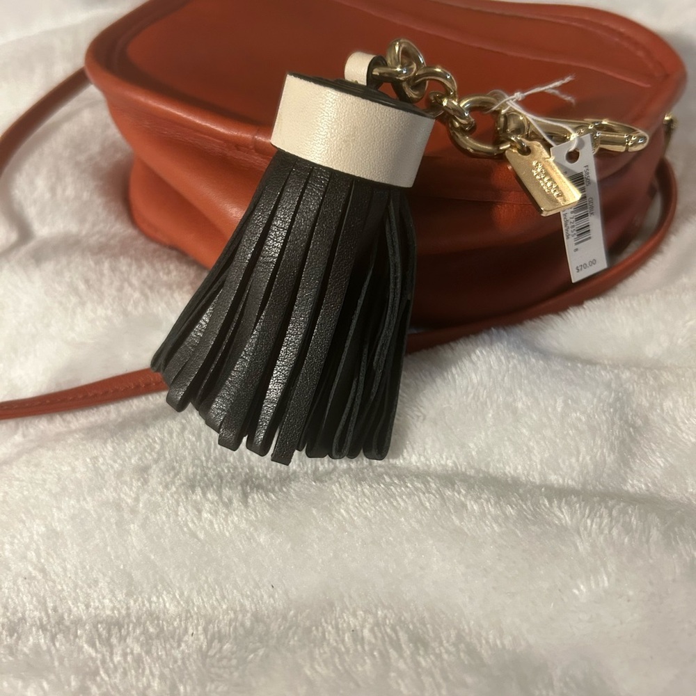 Coach black leather tassel bag charm. NWT. BAG NOT INCLUDED